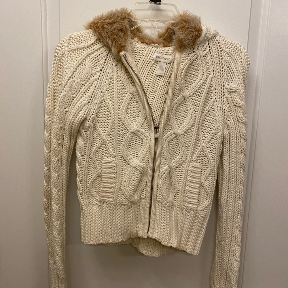 Limited Too girls zipped sweater with hood. Sz 14